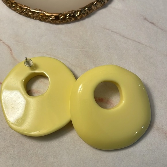 Zara Yellow Acrylic Small Hoops - Picture 6 of 10